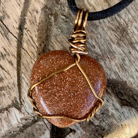 Goldstone Heart Necklace - Picture 2 of 6